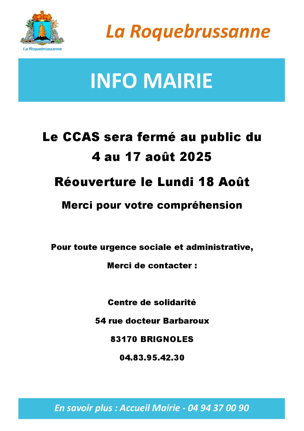 CCAS fermeture 25